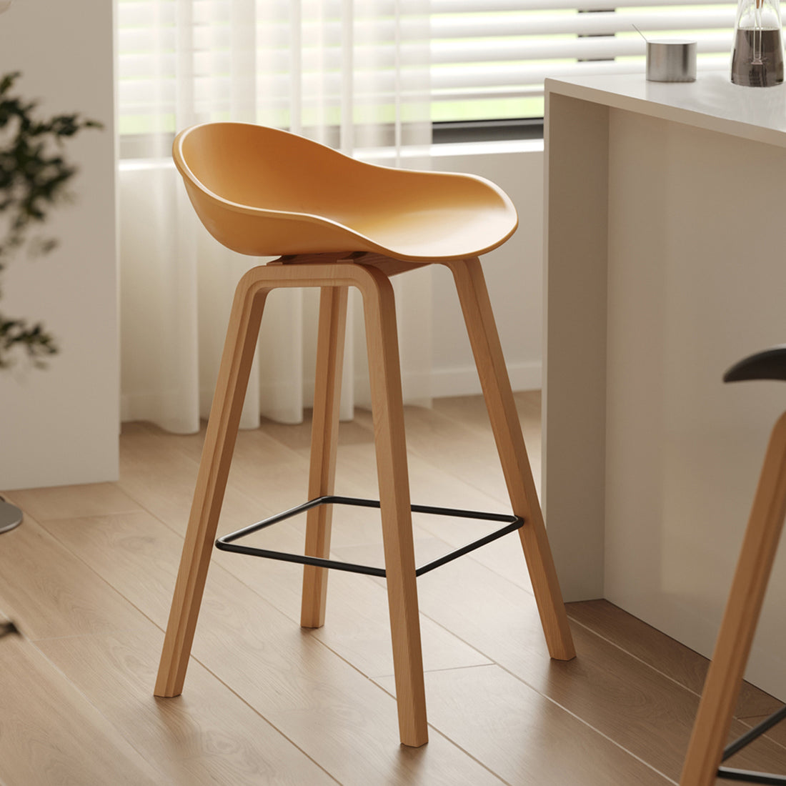 SSL Solid Wood High Bar Stool